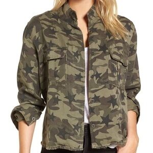 NWOT Rails camo military stars linen lyocell jacket, size Medium